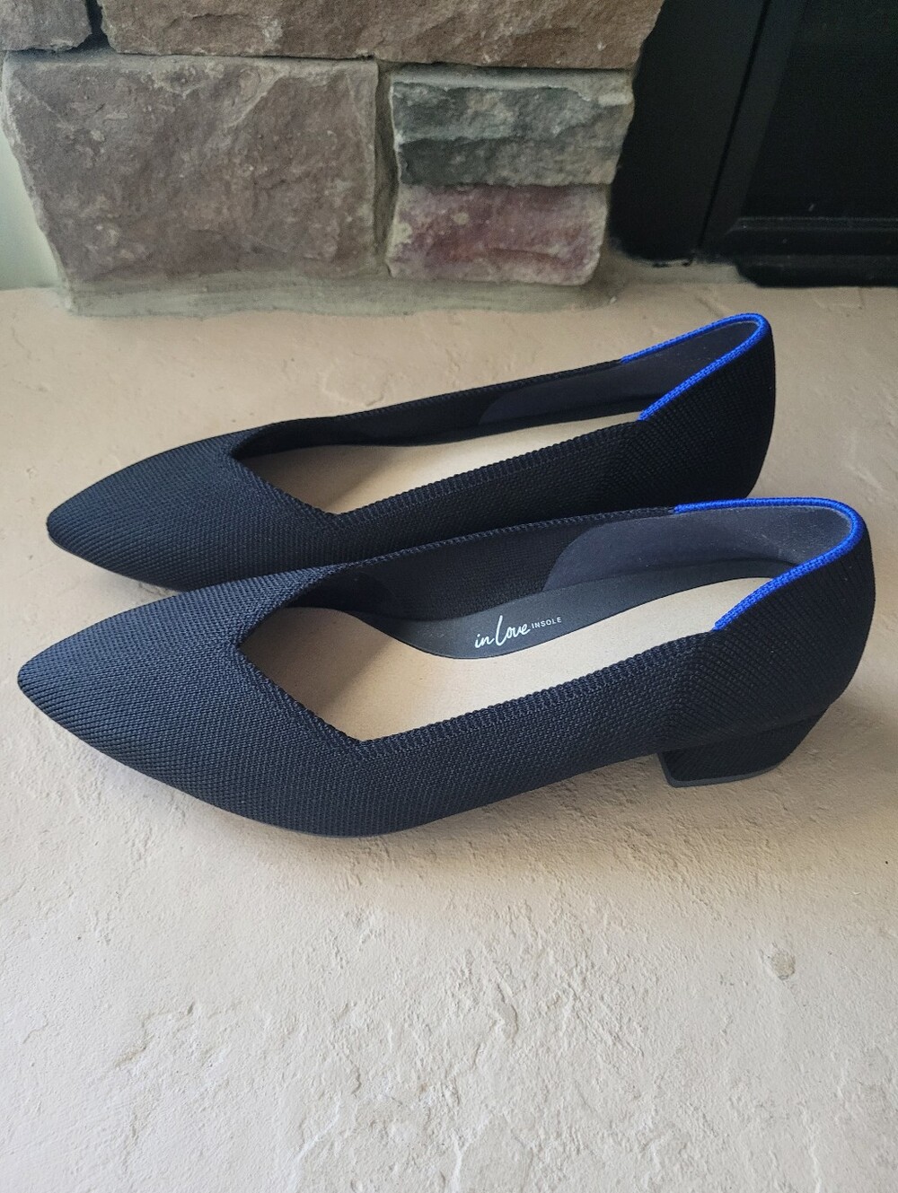Rothy's Black The High Point Block Heels Shoes Size 8.5